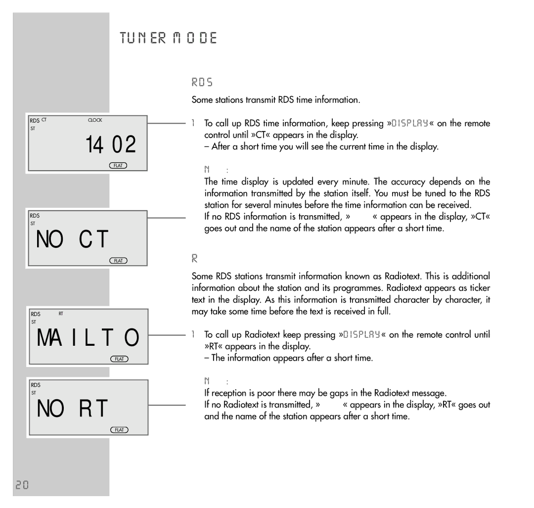 Grundig UMS 5100 manual RDS time, Radiotext 