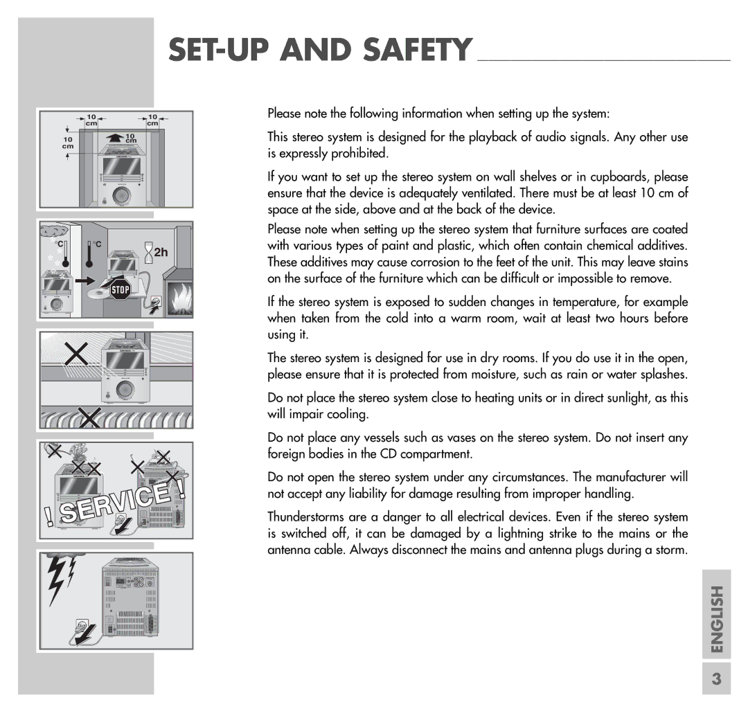 Grundig UMS 5101 CDC manual SET-UP and Safety 