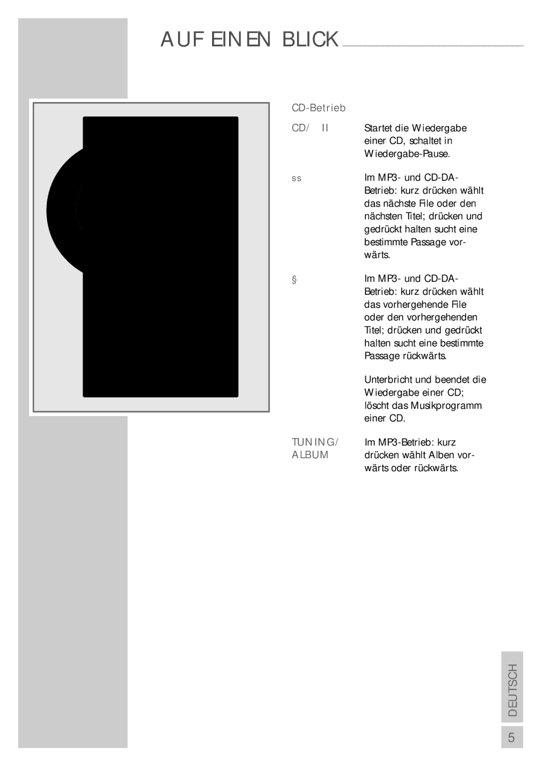 Grundig UMS 5400 DEC manual Tuning, Album 