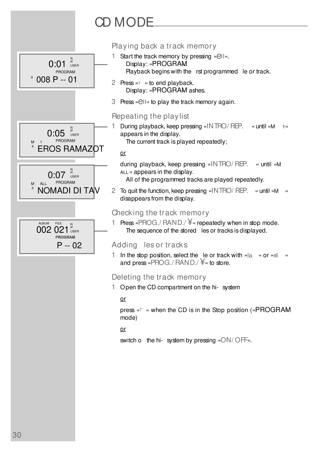 Grundig UMS 5800 DEC manual 005 N, 007 N, 002 021 N, 008 P 