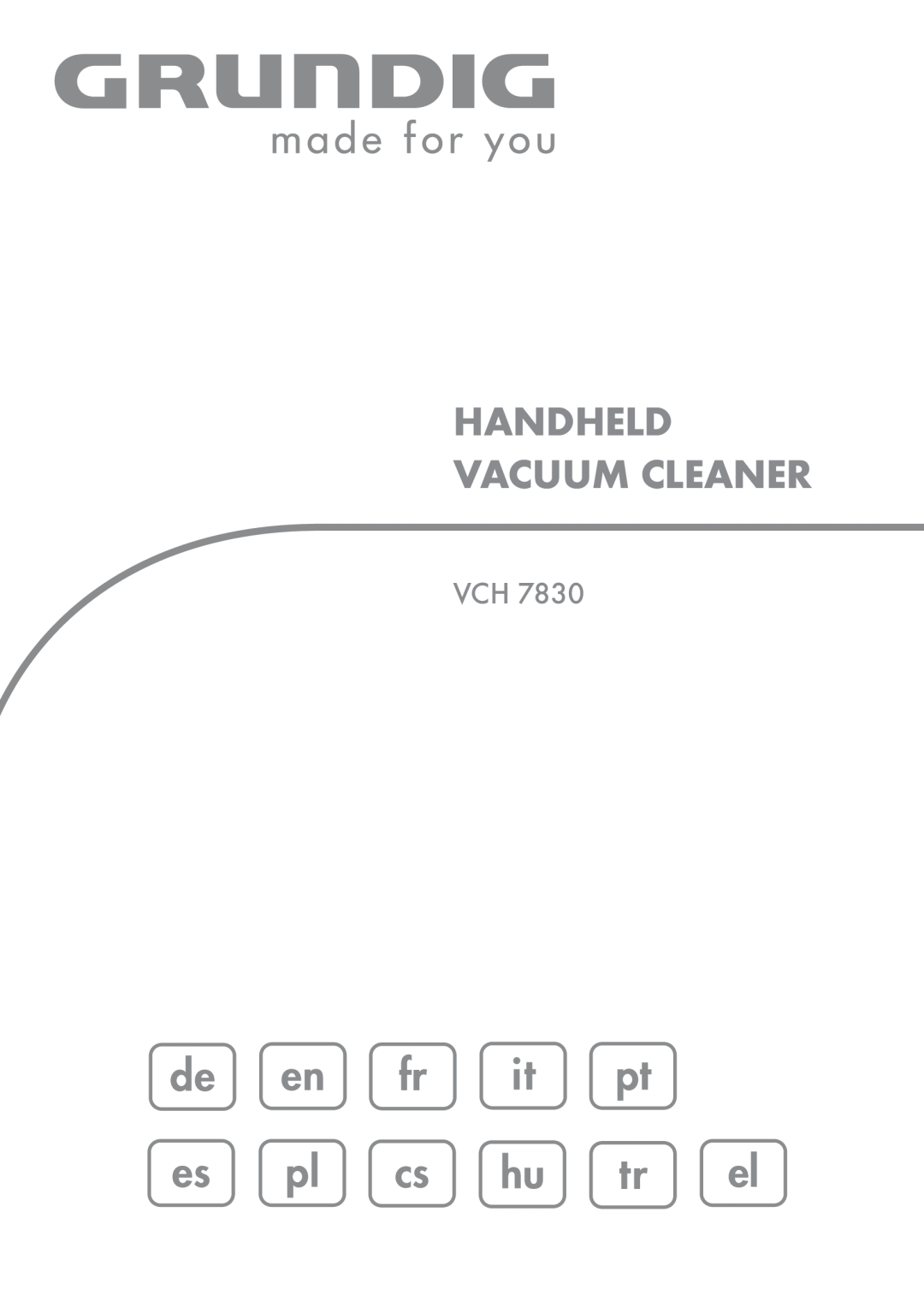 Grundig VCH7830 manual Handheld Vacuum Cleaner 