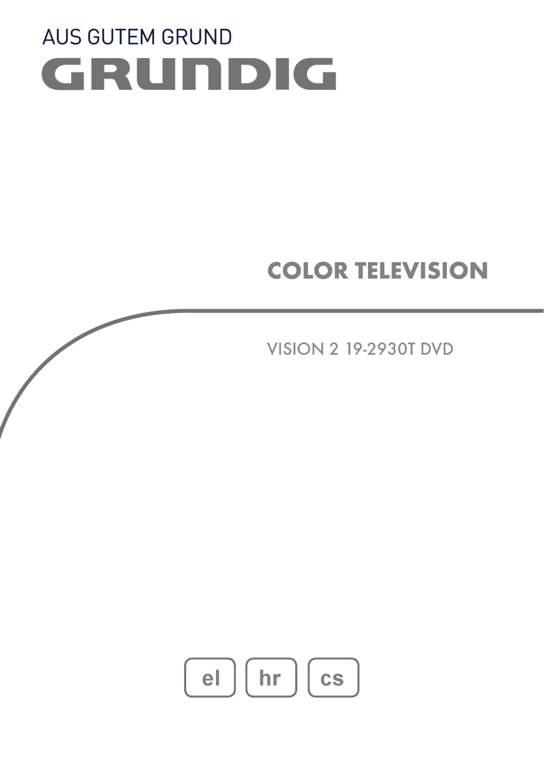 Grundig Vision 2 19-2930T DVD manual Color Television 