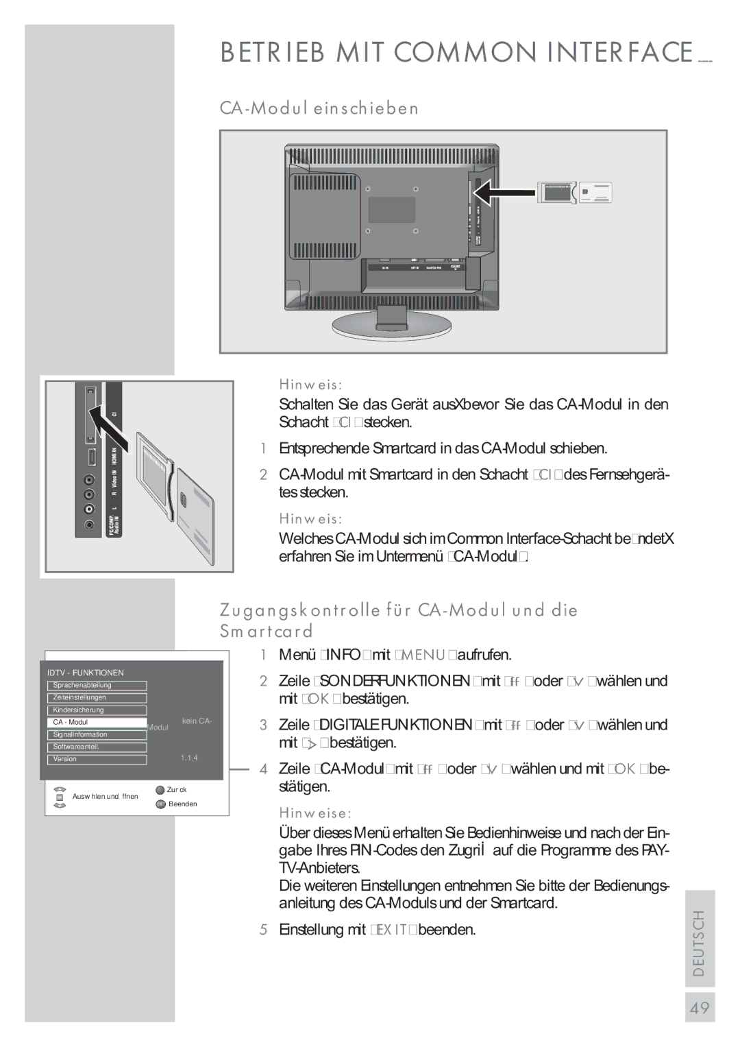 Grundig Vision 2 19-2830 T DVD, Vision 2 22-2830 T DVD manual Hinweis 