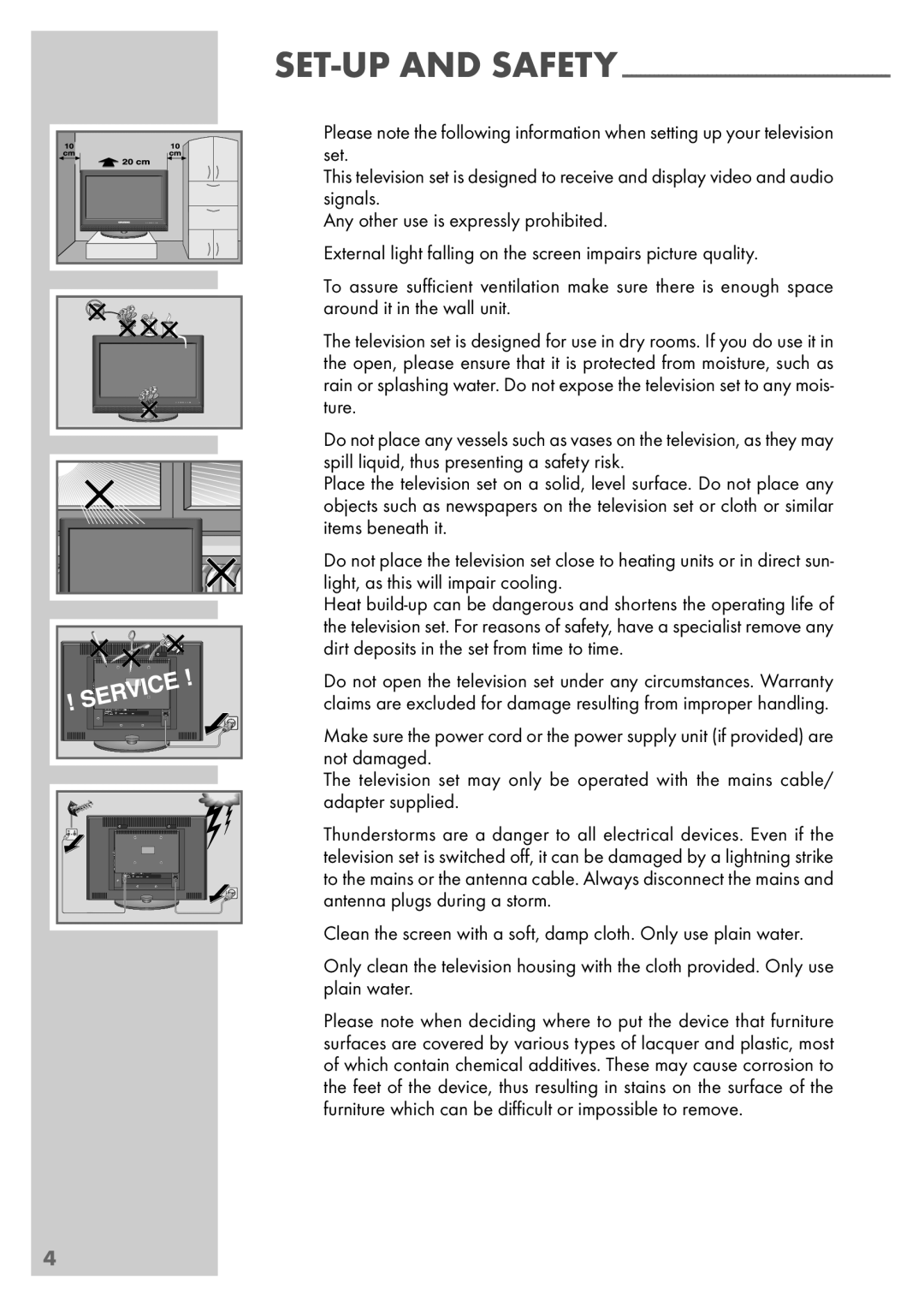 Grundig VISION 7 42-7952 T, VISION 7 37-7952 T manual SET-UP and Safety 