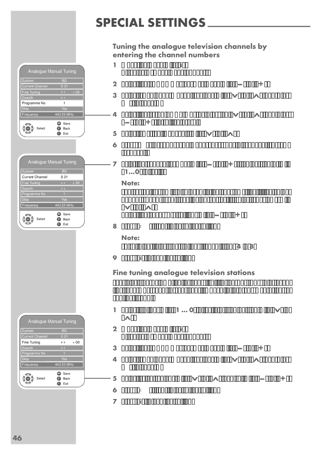 Grundig VISION 7 42-7952 T, VISION 7 37-7952 T manual Fine tuning analogue television stations, Analogue Manual Tuning 