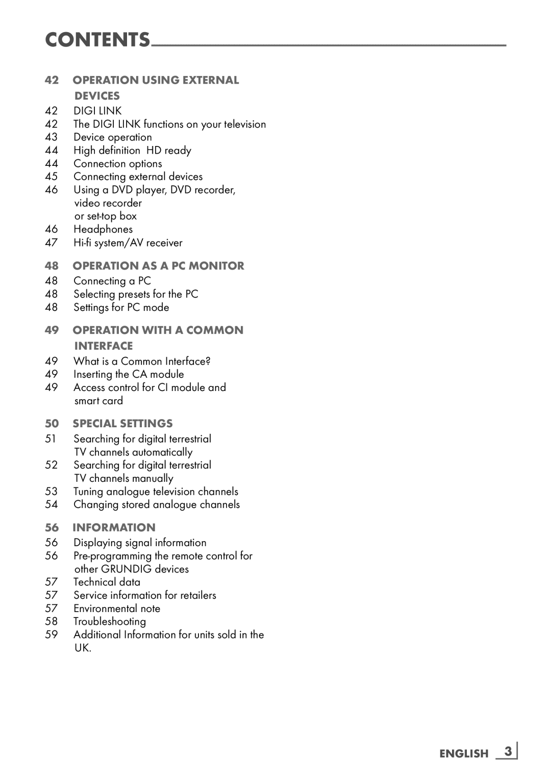 Grundig VLE 7131 BF manual Operation Using External Devices, Displaying signal information 