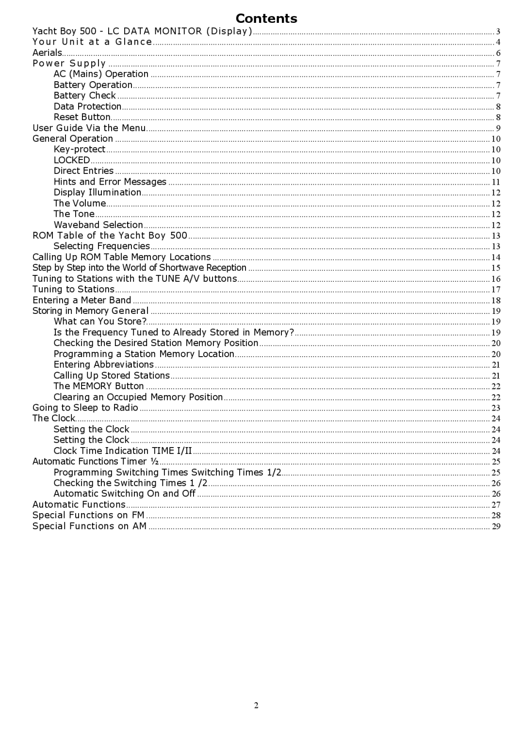 Grundig YB500 owner manual Contents 