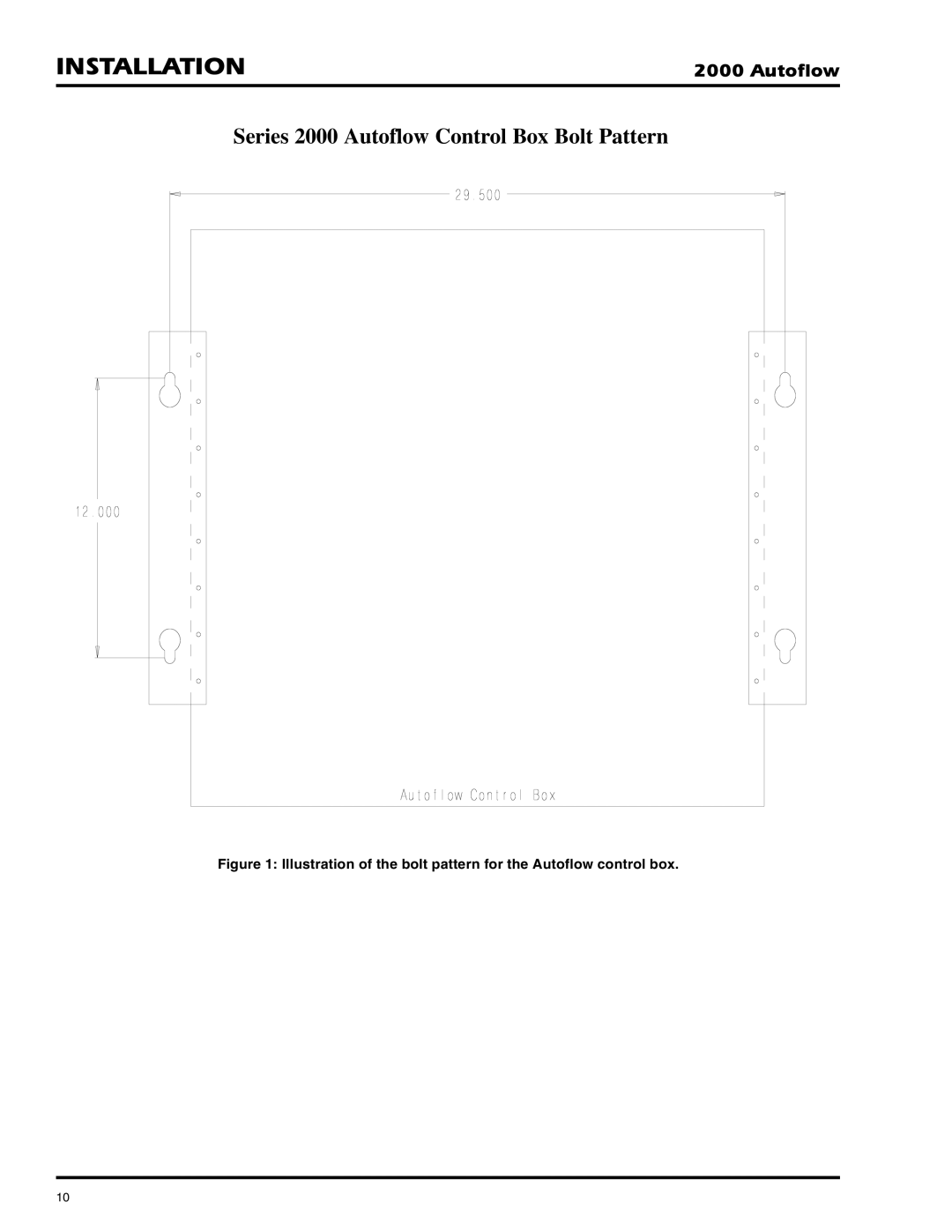 GSI Outdoors 2TAF, 2TFC installation instructions Series 2000 Autoflow Control Box Bolt Pattern 