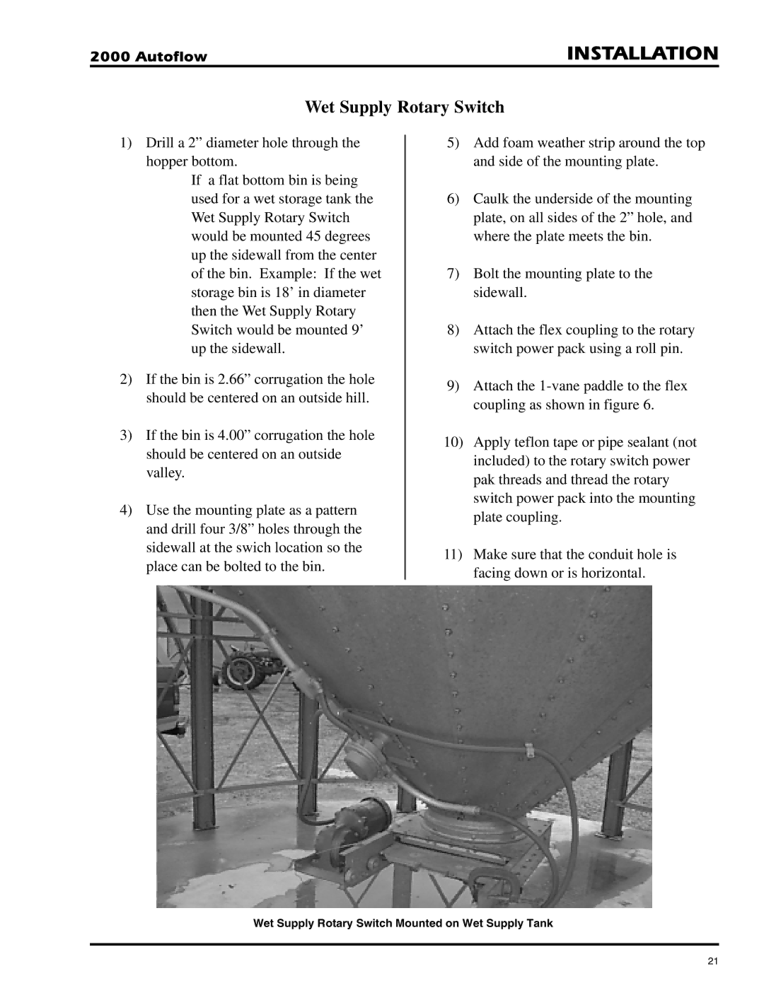 GSI Outdoors 2TFC, 2TAF installation instructions Wet Supply Rotary Switch 