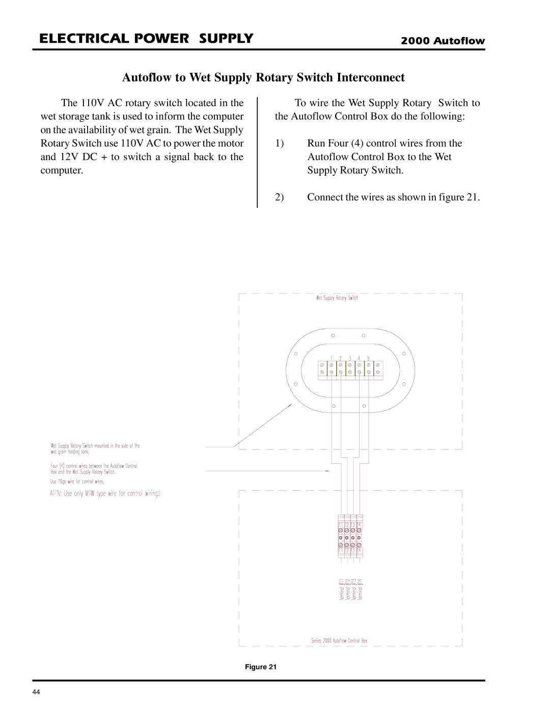 GSI Outdoors 2TFC, 2TAF installation instructions Autoflow to Wet Supply Rotary Switch Interconnect 