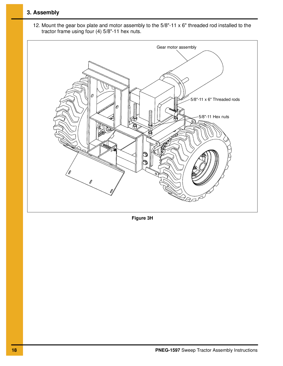 GSI Outdoors PNEG-1597 manual Gear motor assembly 11 x 6 Threaded rods Hex nuts 