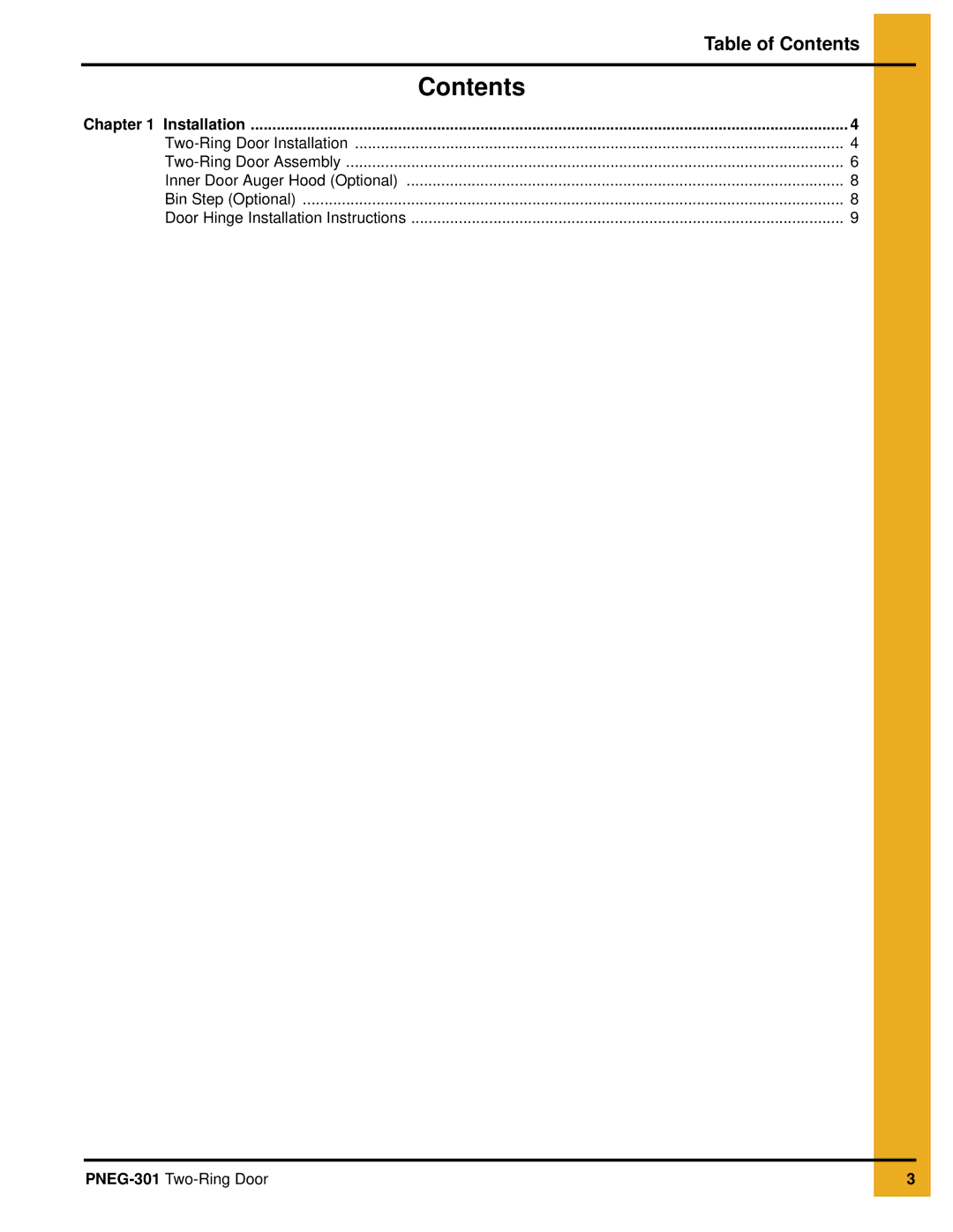 GSI Outdoors PNEG-301 installation manual Contents 