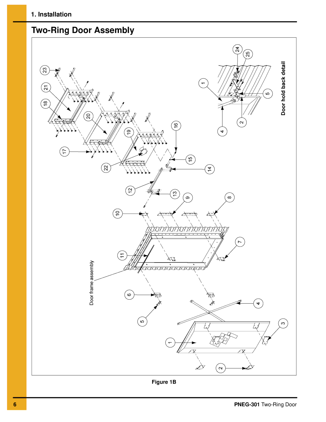 GSI Outdoors PNEG-301 installation manual Two-Ring Door Assembly 