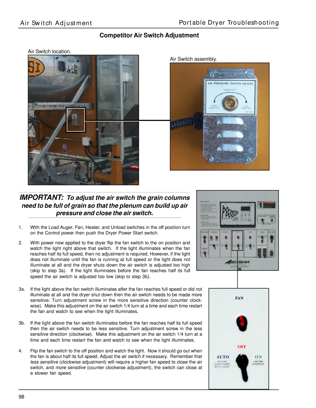 GSI Outdoors PNEG-630 manual Air Switch location Air Switch assembly 