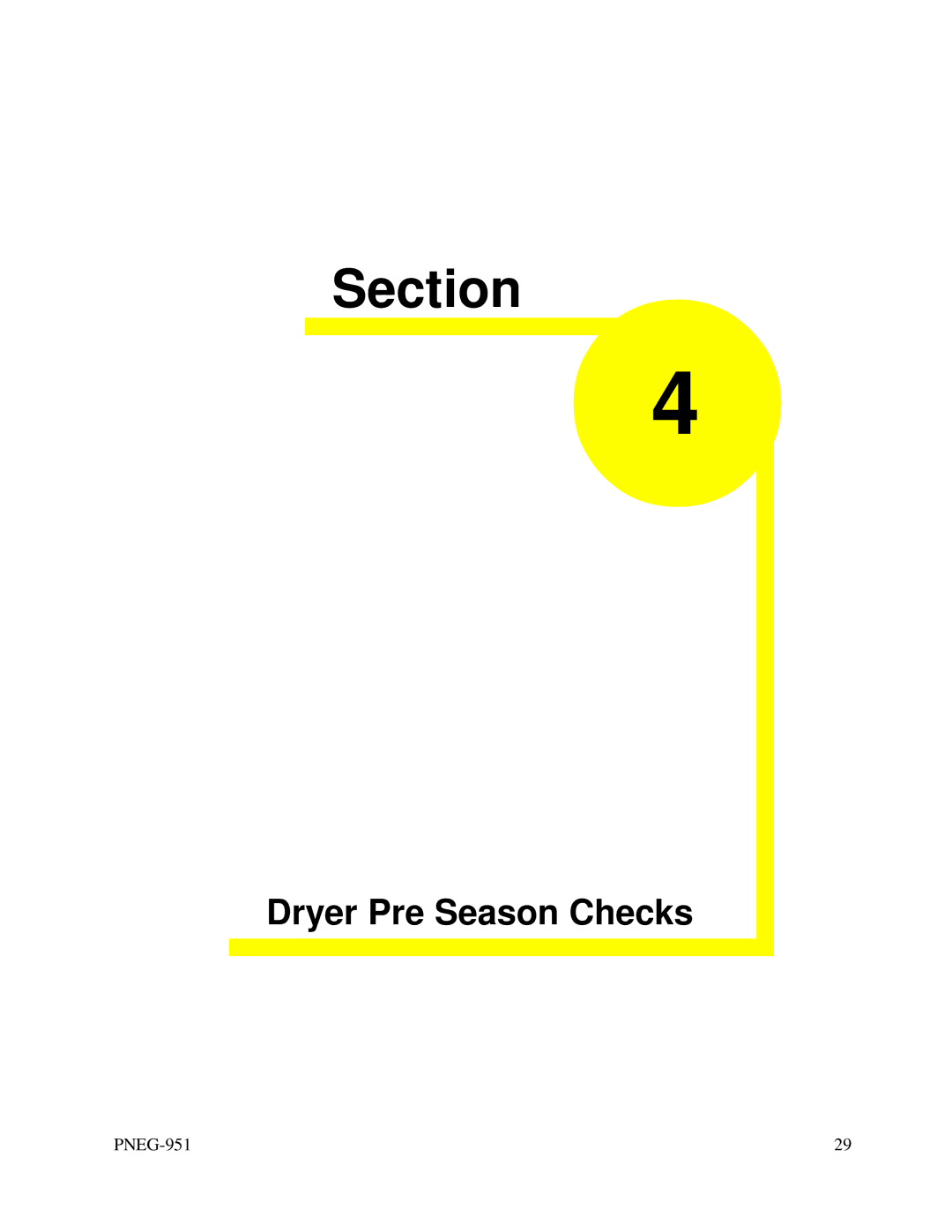 GSI Outdoors PNEG-951 manual Dryer Pre Season Checks 