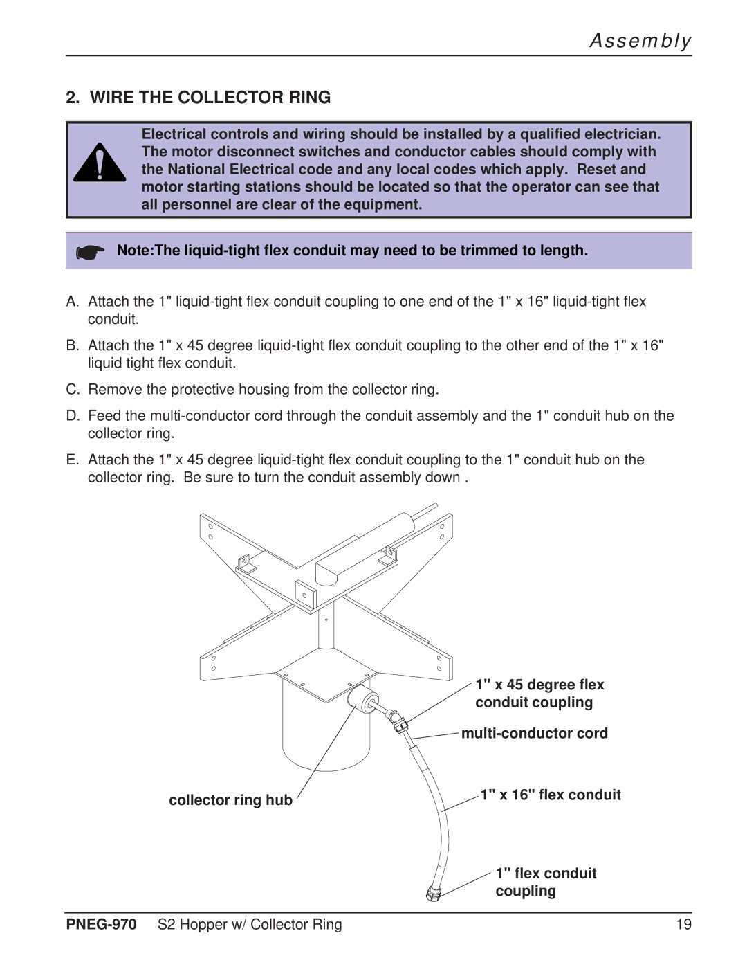 GSI Outdoors PNEG-970 operation manual Wire the Collector Ring 