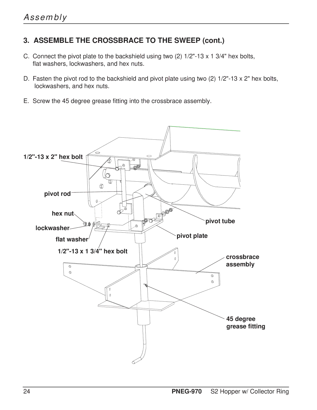 GSI Outdoors PNEG-970 operation manual Assemble the Crossbrace to the Sweep 