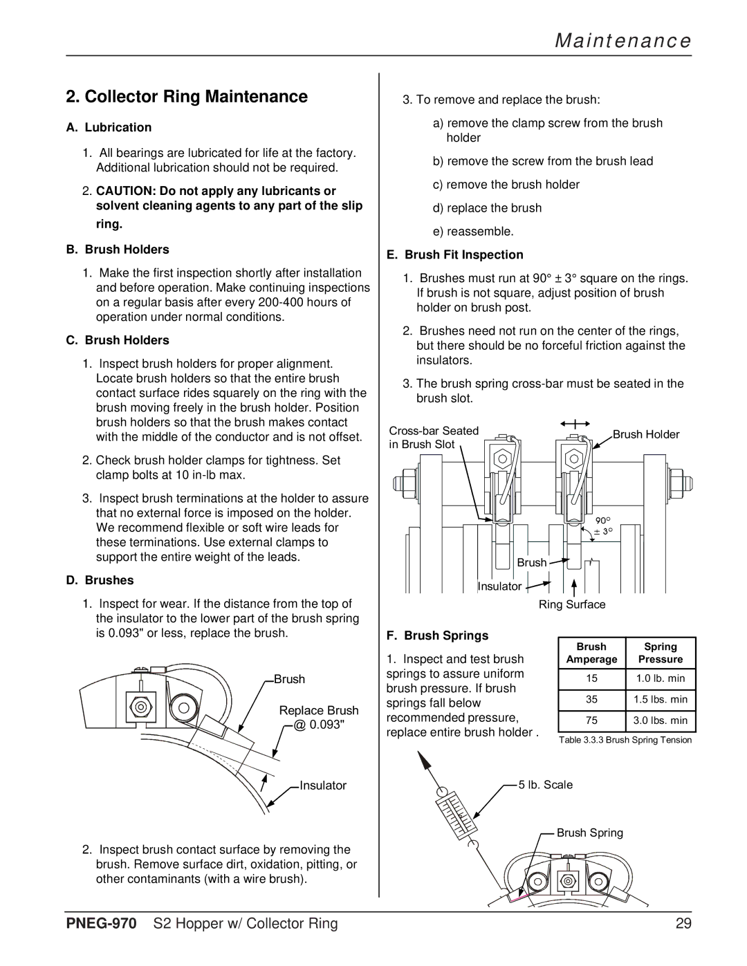 GSI Outdoors PNEG-970 operation manual Collector Ring Maintenance 