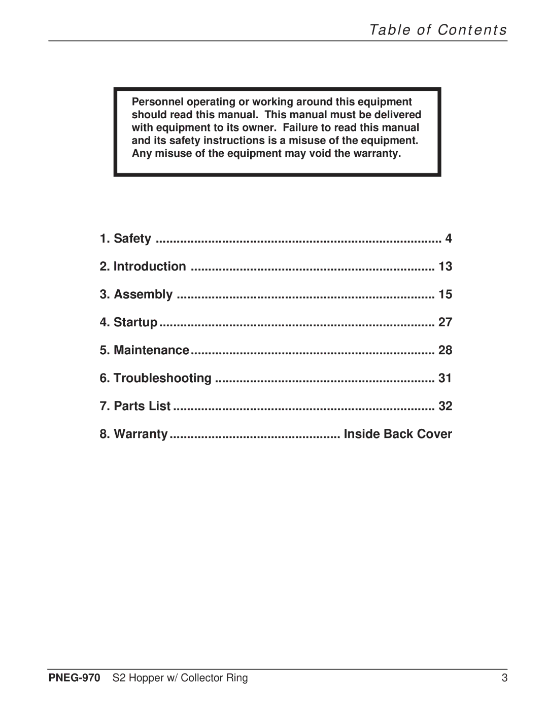 GSI Outdoors PNEG-970 operation manual Table of Contents 