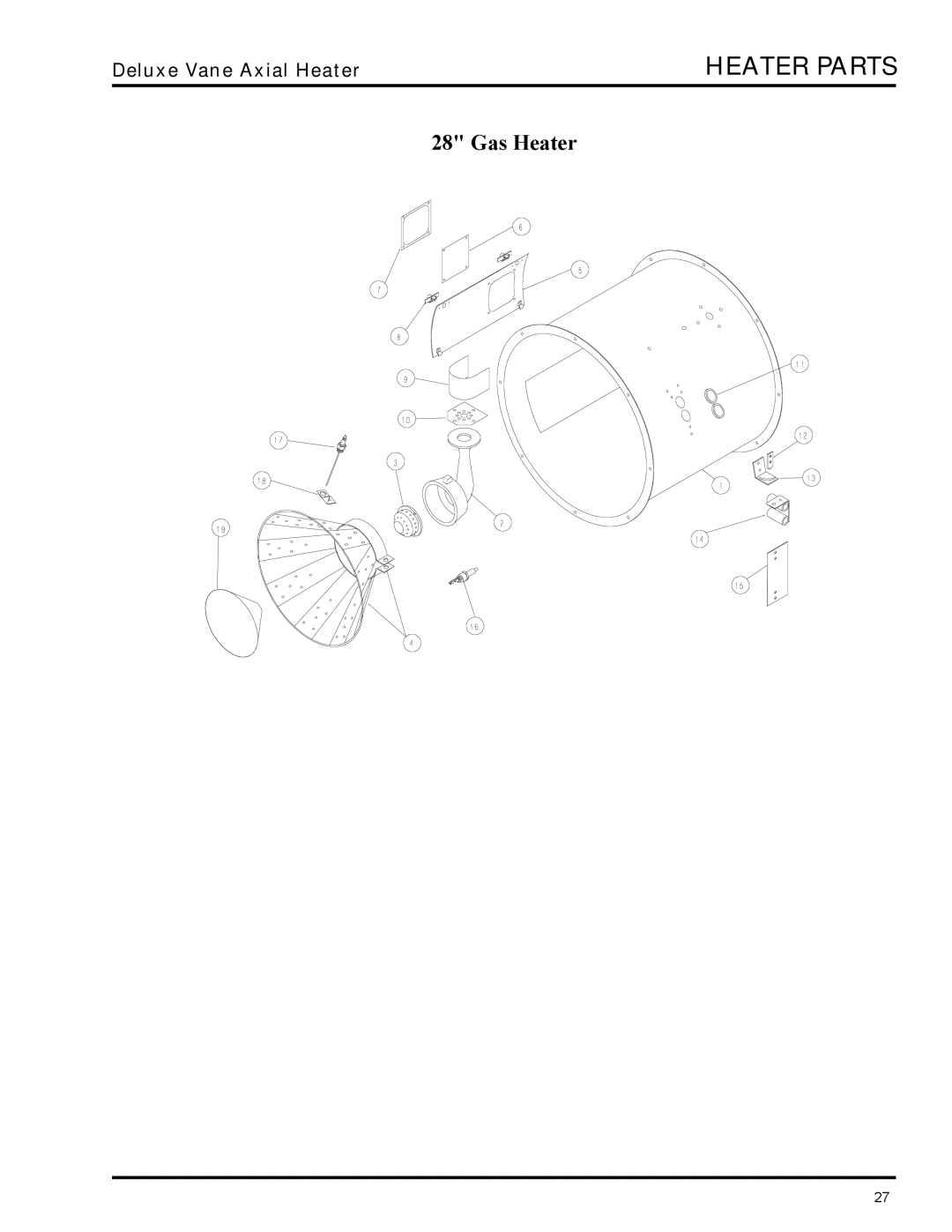 GSI Outdoors VHC, VLC owner manual Heater Parts 