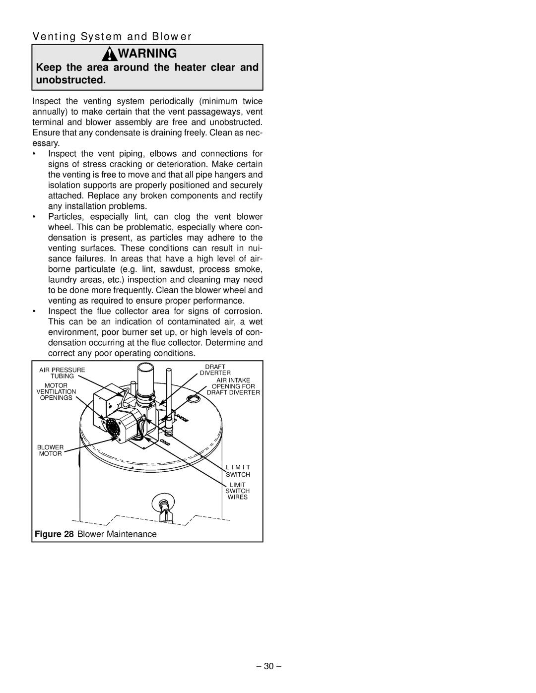 GSW 319594-000 manual Blower Maintenance 