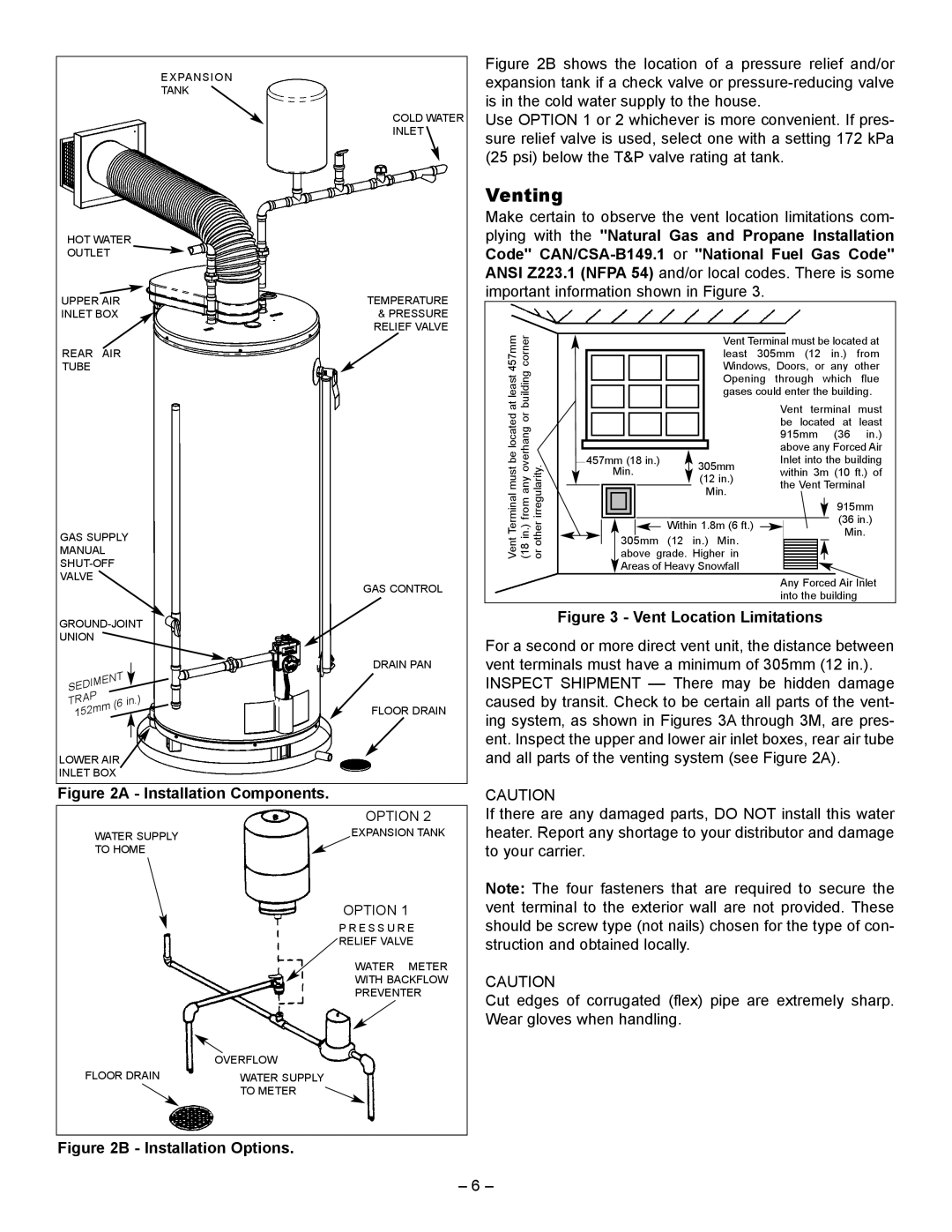 GSW 61009 REV. C (09-03) manual Venting, Installation Components 