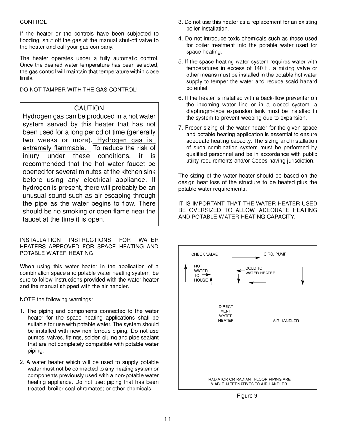 GSW PART NO.70999 REV.G (03-12) operating instructions Do not Tamper with the GAS Control 