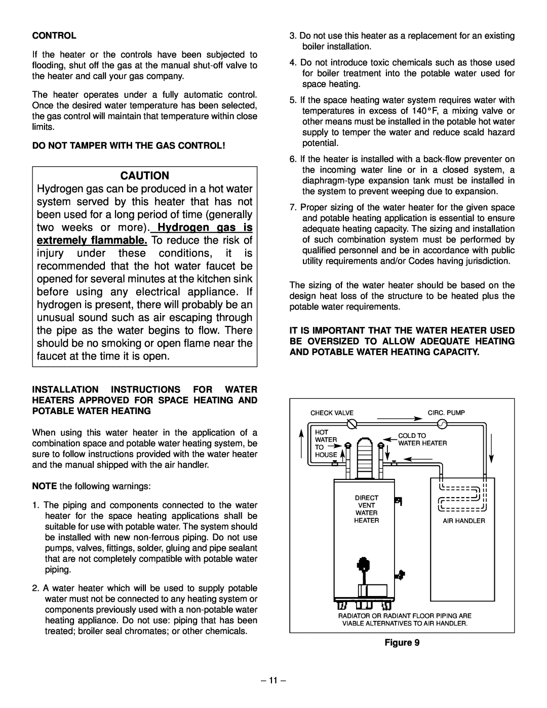 GSW PART NO.70999 REV.G (03-12) operating instructions Do Not Tamper With The Gas Control 