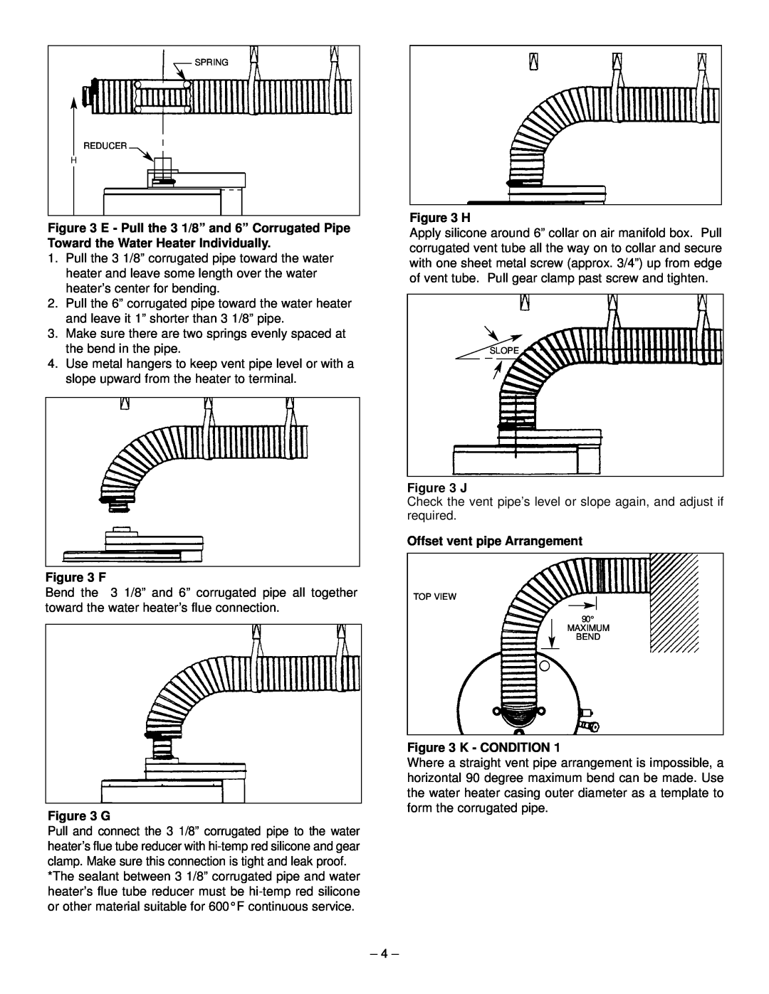 GSW PART NO.70999 REV.G (03-12) operating instructions F, H, J, Offset vent pipe Arrangement, K - Condition 