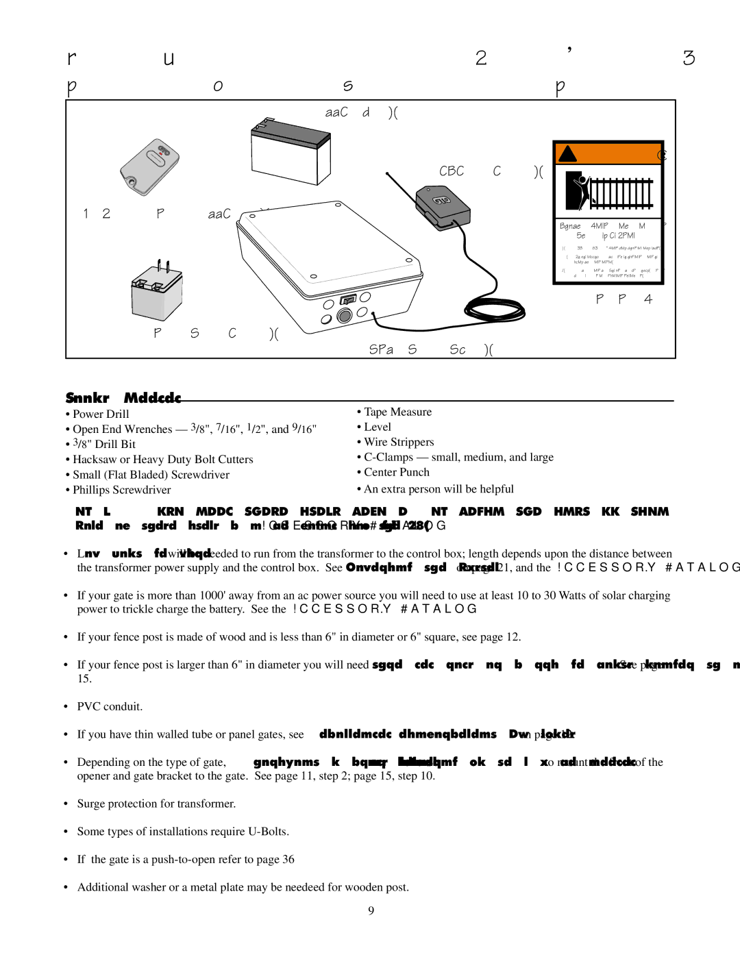 GTO 2502, 2550 installation manual Control Box and Electrical Components, Tools Needed 