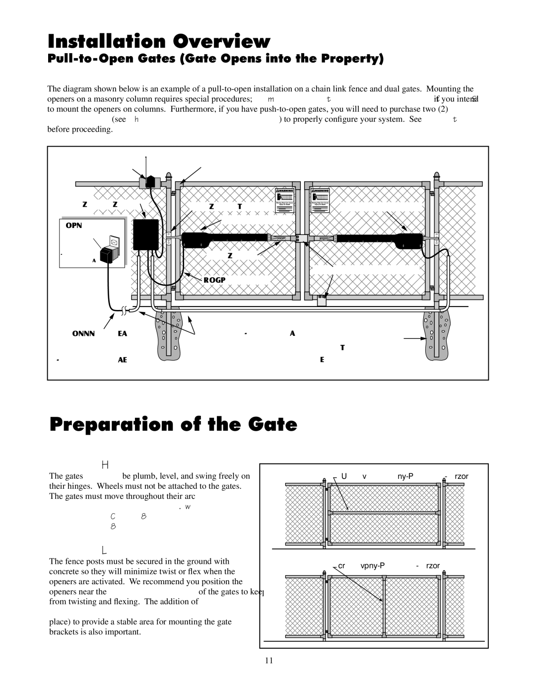 GTO 2502, 2550 installation manual Installation Overview, Preparation of the Gate 