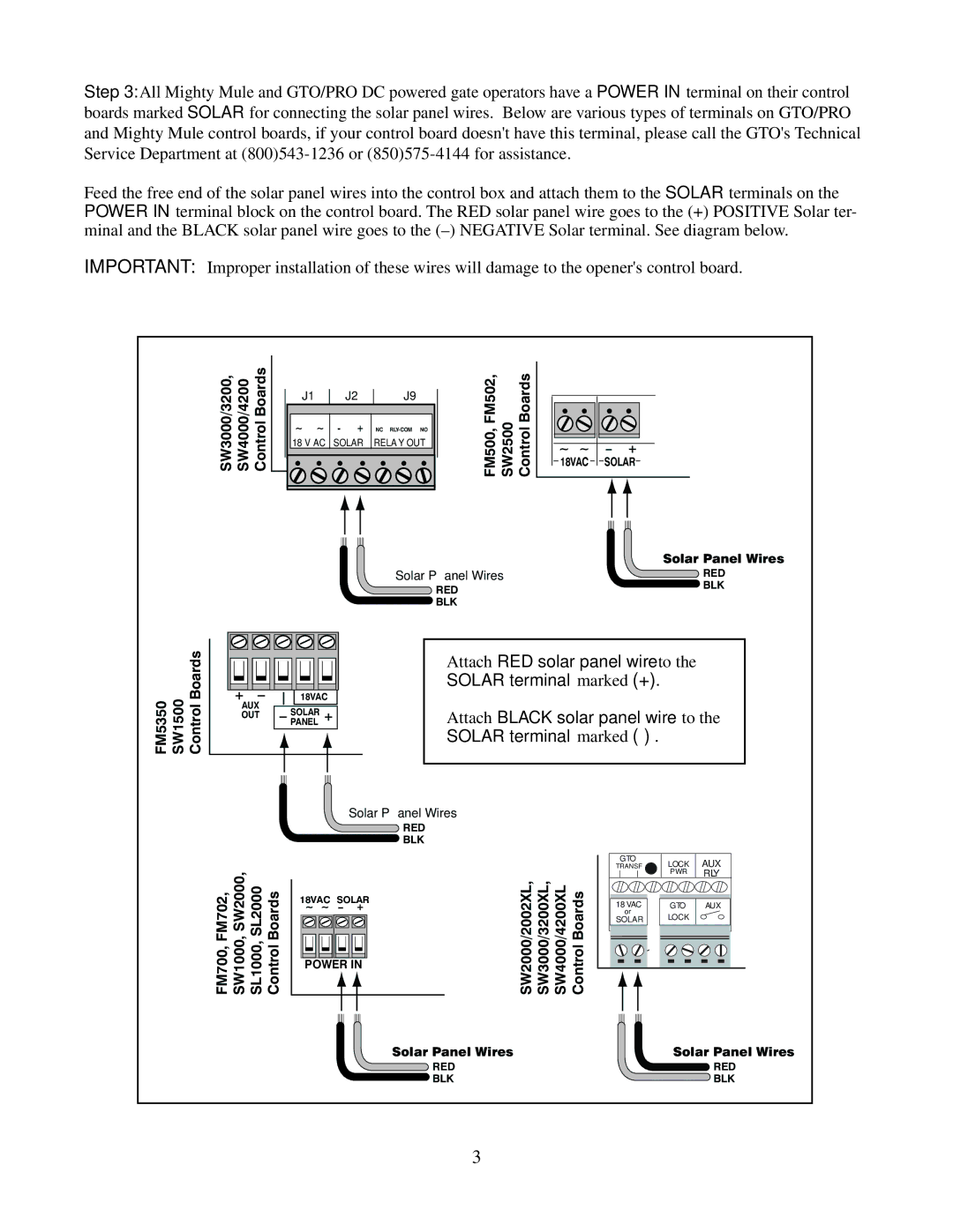 GTO FM121 installation manual SW3000/3200 SW4000/4200 