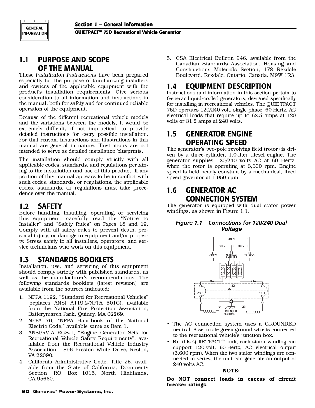 Guardian Technologies 004270-2 Purpose And Scope Of The Manual, Safety, Standards Booklets, Equipment Description 