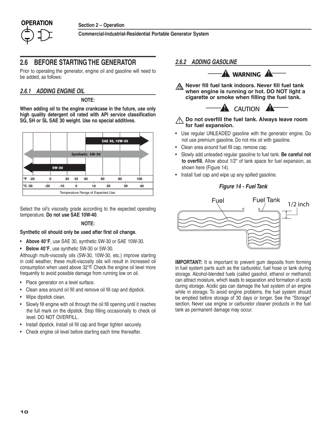 Guardian Technologies 004582-2 owner manual Adding Gasoline, Adding Engine OIL 