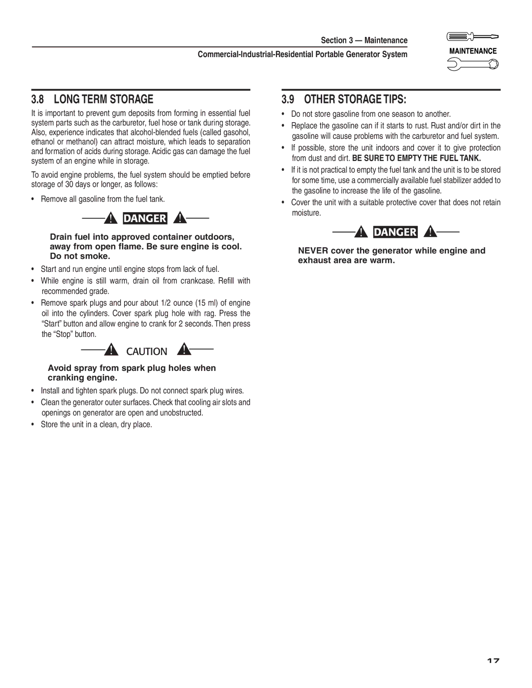 Guardian Technologies 004582-2 owner manual Long Term Storage, Other Storage Tips, Store the unit in a clean, dry place 