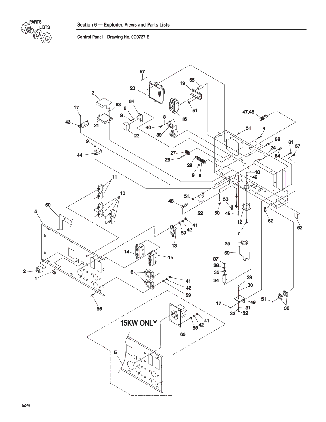 Guardian Technologies 004582-2 owner manual Control Panel Drawing No G0727-B 