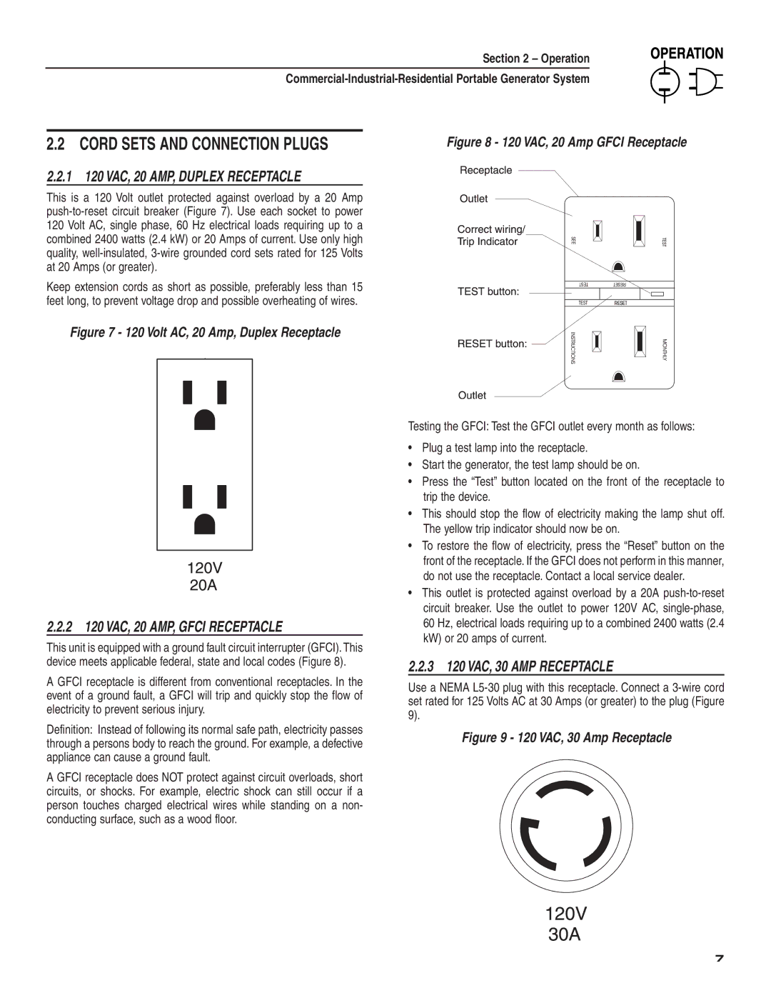 Guardian Technologies 004582-2 owner manual 1 120 VAC, 20 AMP, Duplex Receptacle, 2 120 VAC, 20 AMP, Gfci Receptacle 