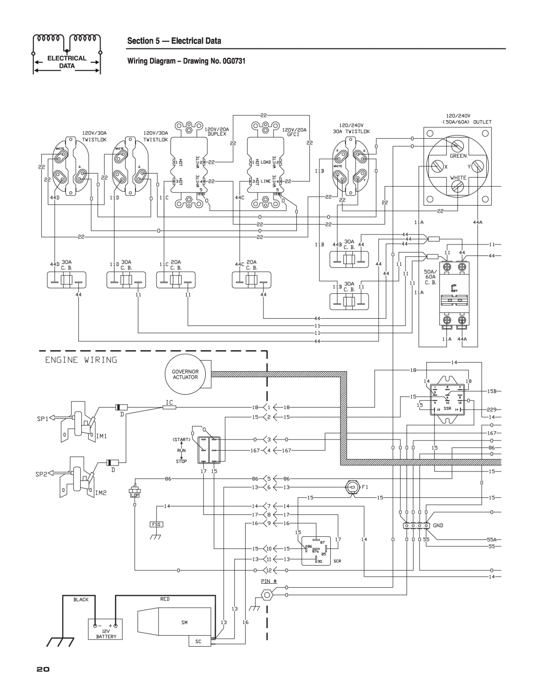 Guardian Technologies 004582-2 owner manual Electrical Data, Wiring Diagram – Drawing No. 0G0731 