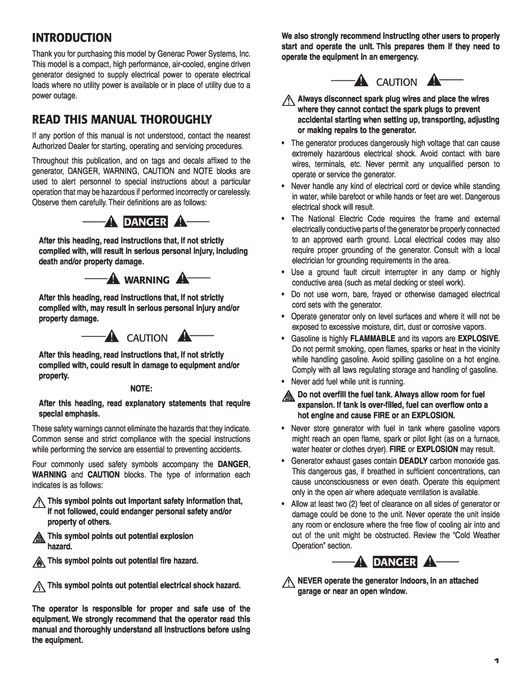 Guardian Technologies 004583-0 owner manual Introduction, Read This Manual Thoroughly, Danger 