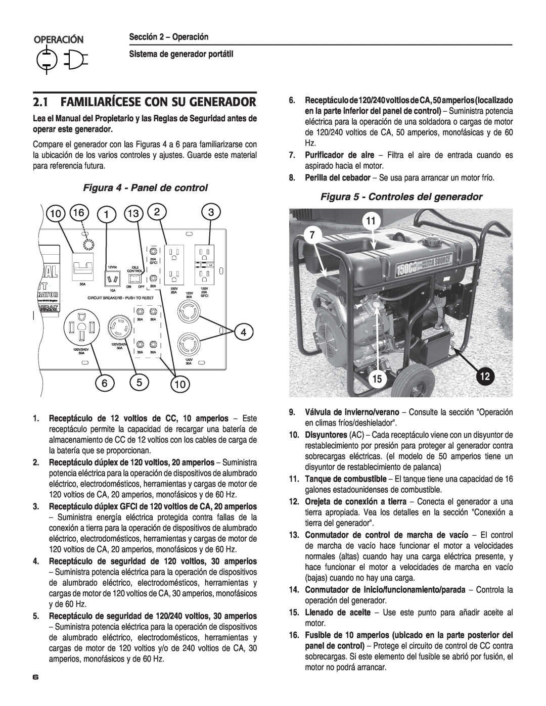 Guardian Technologies 004583-0 owner manual Familiarícese Con Su Generador, 0%2!#œ, Figura 4 - Panel de control, 1512 