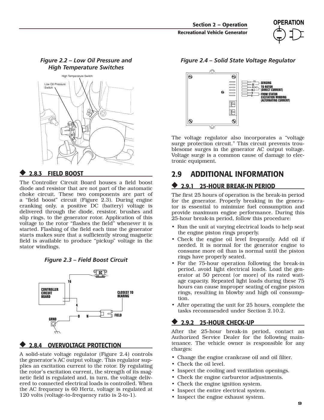 Guardian Technologies 004701-0 owner manual Additional Information,  2.8.3 field boost,  2.8.4 overvoltage protection 