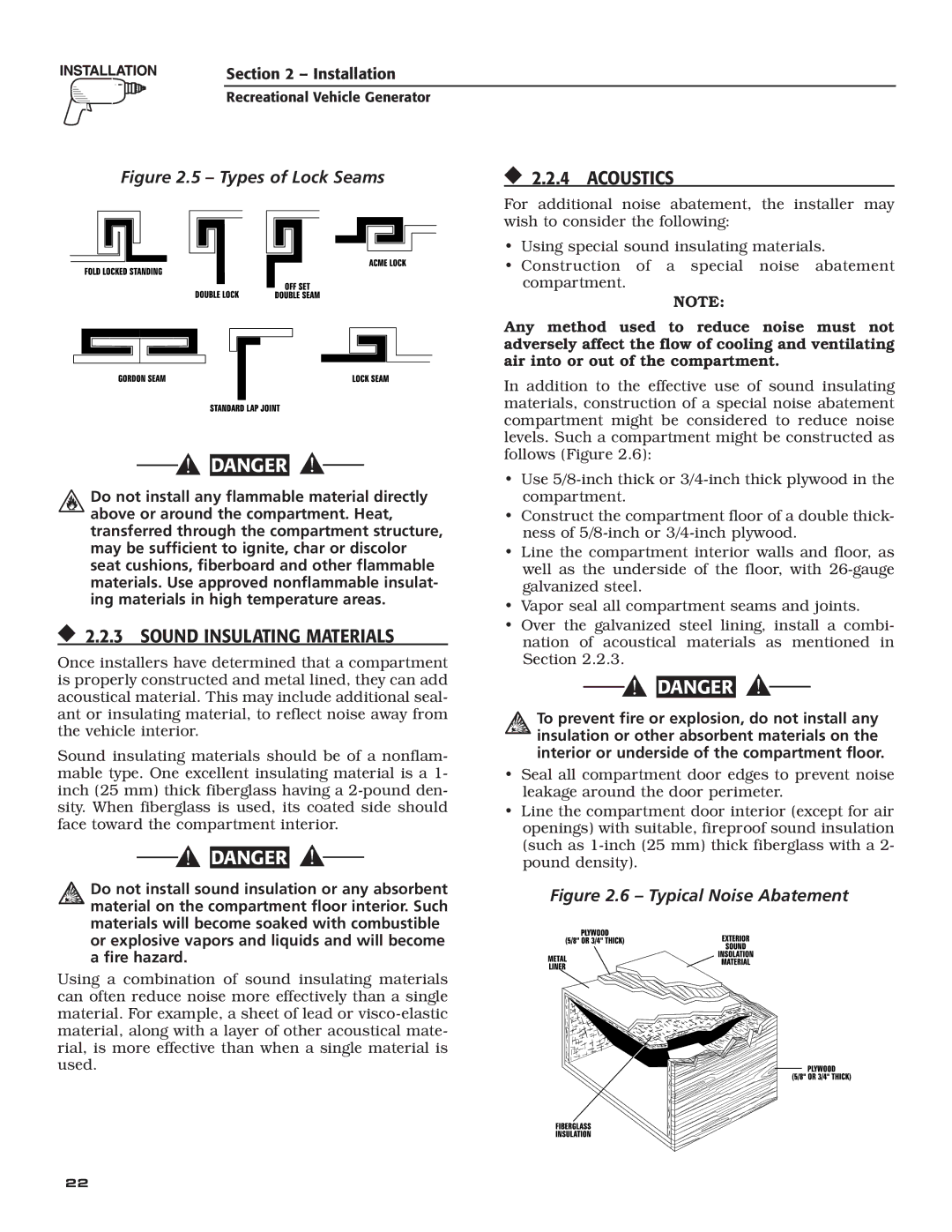 Guardian Technologies 004701-0 owner manual  2.2.3 Sound Insulating Materials,  2.2.4 Acoustics 