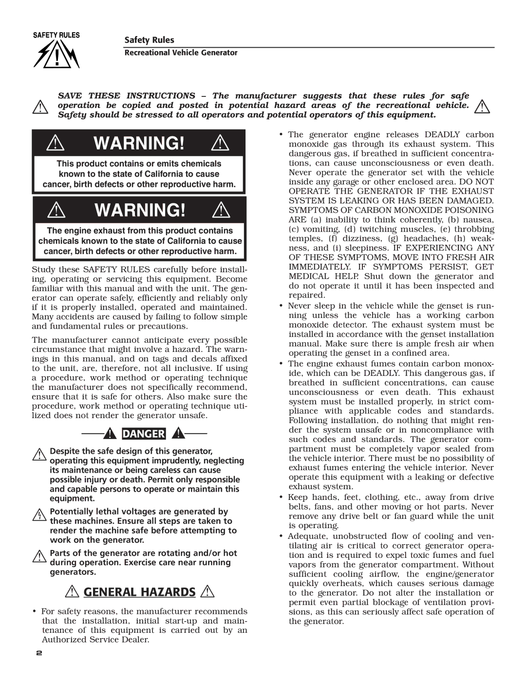 Guardian Technologies 004701-0 owner manual  General Hazards  