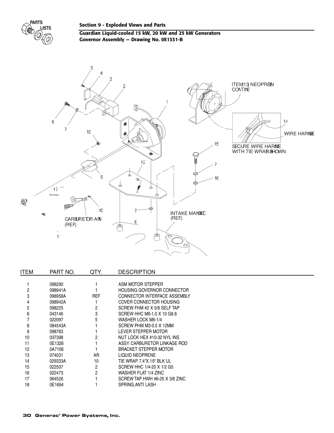 Guardian Technologies 004725-0, 004725-3 ASM Motor Stepper, Housing Governor Connector, Connector Interface Assembly 