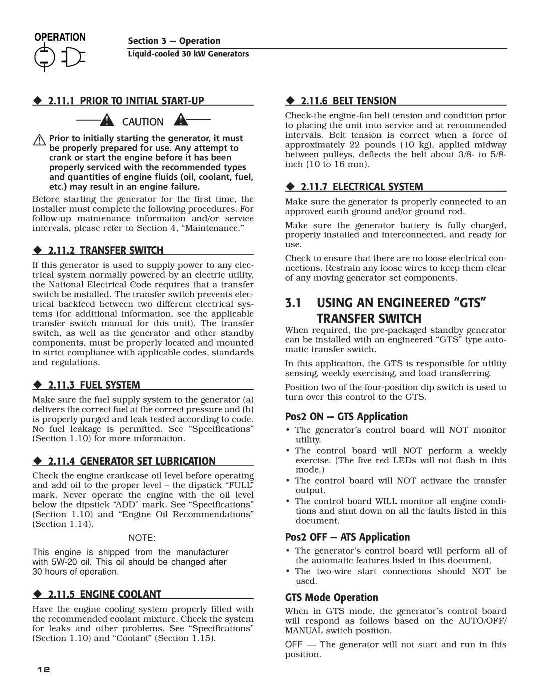 Guardian Technologies 004988-4 owner manual Using AN Engineered GTS Transfer Switch 