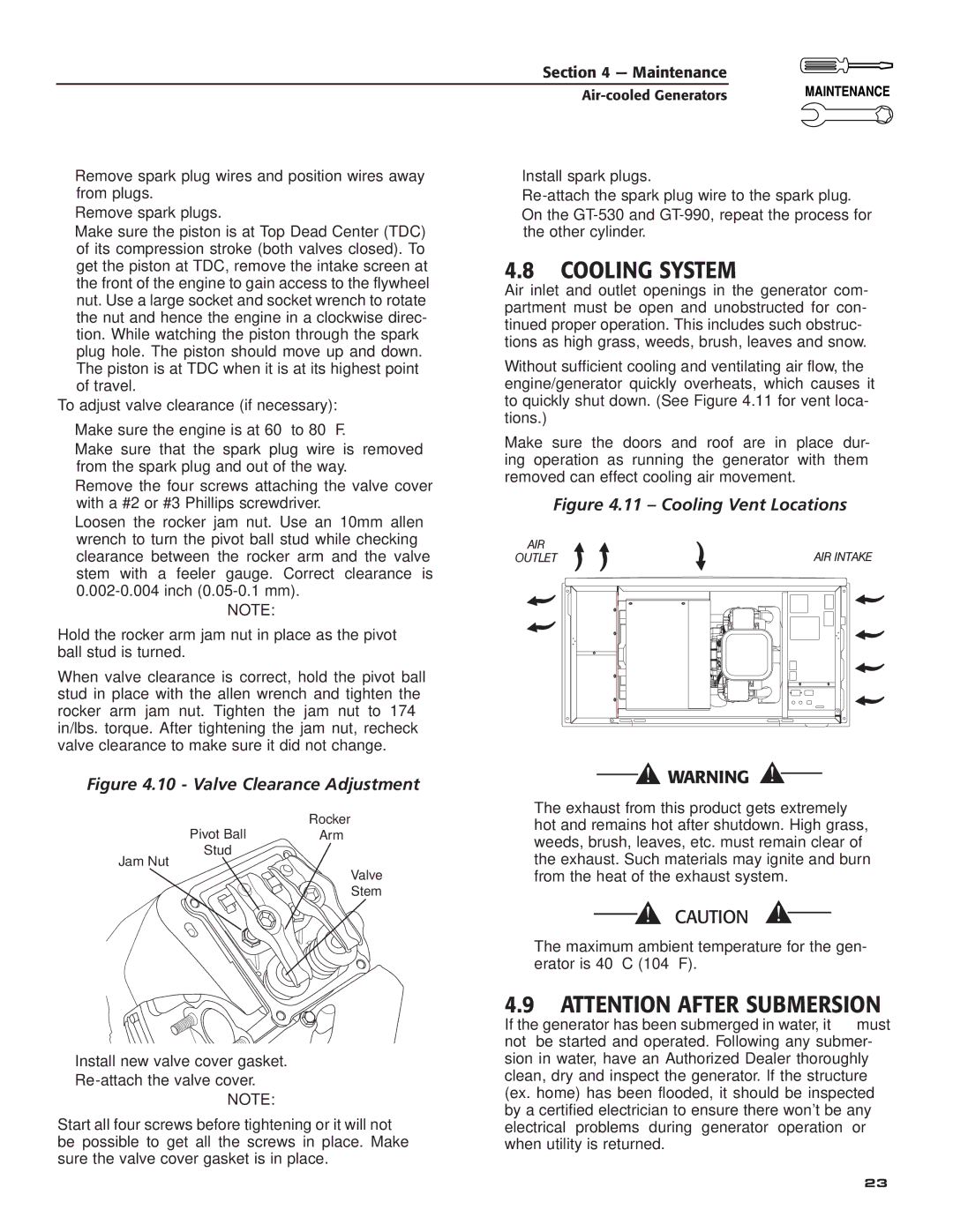 Guardian Technologies 005243, 005281, 005282, 005283, 005284, 005280, 005244, 005242 Cooling System, Cooling Vent Locations 