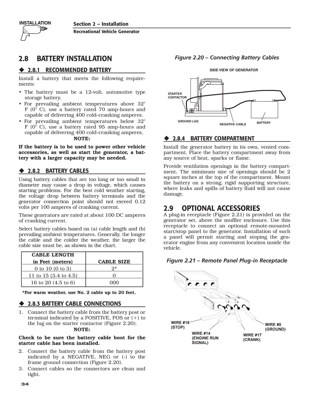 Guardian Technologies 02010-2, 04164-3 owner manual Battery Installation, Optional Accessories 