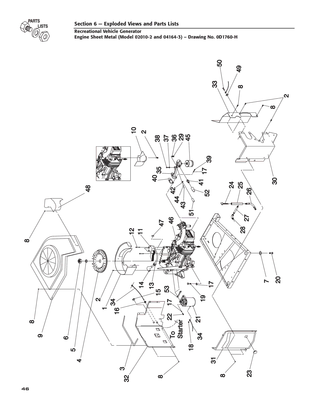 Guardian Technologies 02010-2, 04164-3 owner manual Exploded Views and Parts Lists 