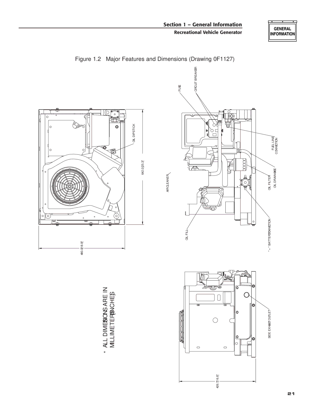 Guardian Technologies 04164-3, 02010-2 owner manual Major Features and Dimensions Drawing 0F1127 