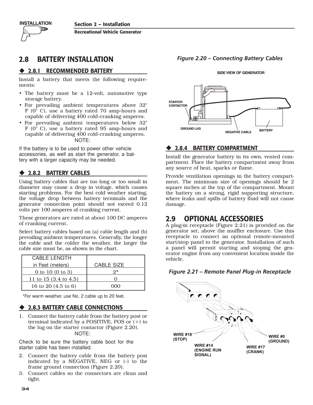 Guardian Technologies 02010-2, 04164-3 owner manual Battery Installation, Optional Accessories 